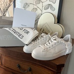 Golden Goose Pure stars silver glitter tan